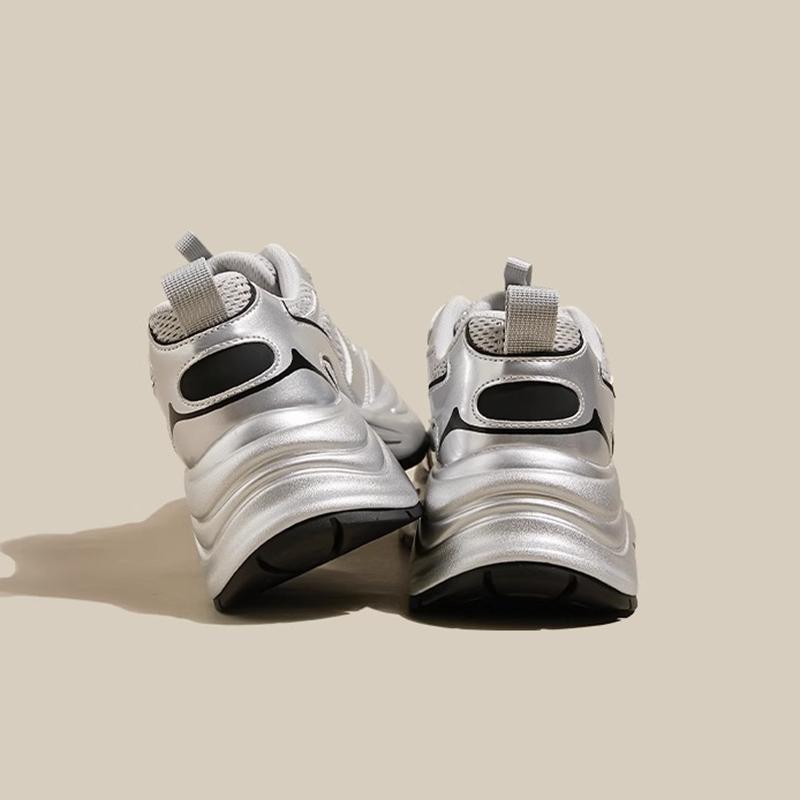 Chaussures de Sport Décontractées pour Femmes Mode Augmentant Chaussures de Skateboard de Sport Tennis Baskets Féminines Piste Semelle Épaisse Plateforme Chaussures de Sport