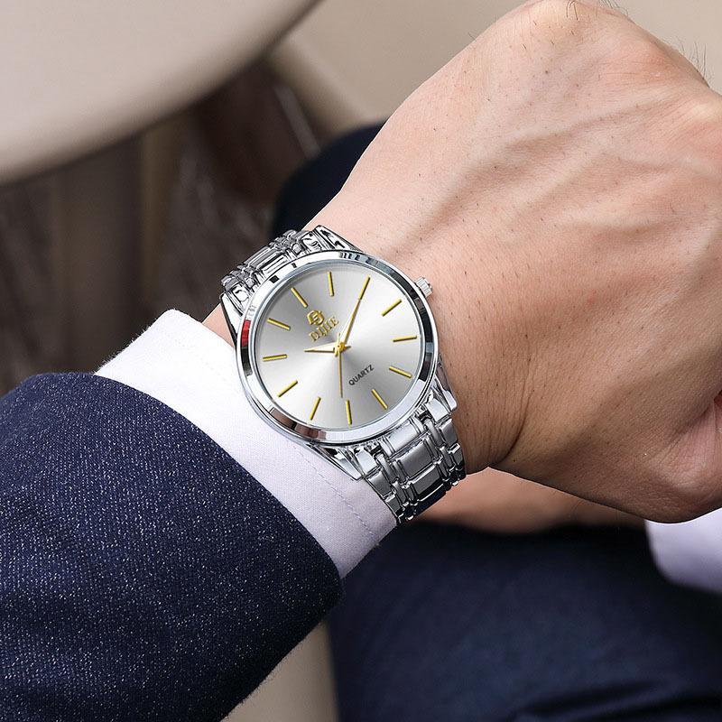 Men S And Women S Watches Quartz Calendar Business Quartz Simple Casual Super Play Men S Watch Tide Steel Strap Watch