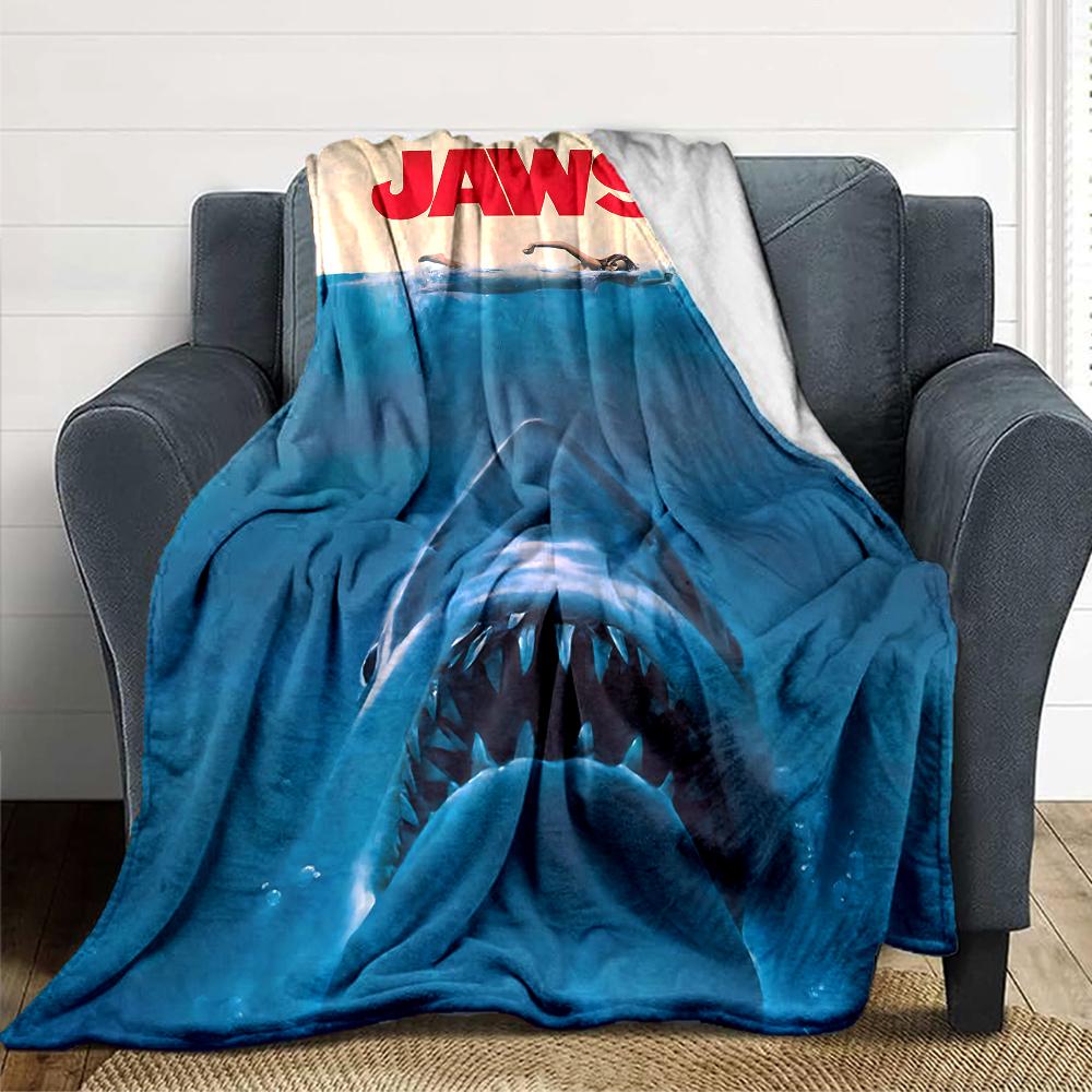 Jaws Ocean Terror Blanket Soft Throw Blanket For Home Bedroom Bed Sofa Travel Office Solid Christmas Blanket