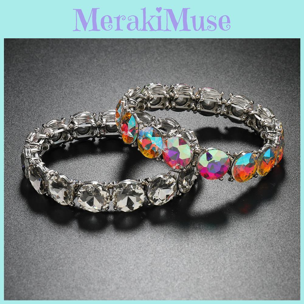 Einzigartiger Waterdrum Geometrischer Armreif mit Strasssteinen für trendige Damenaccessoires