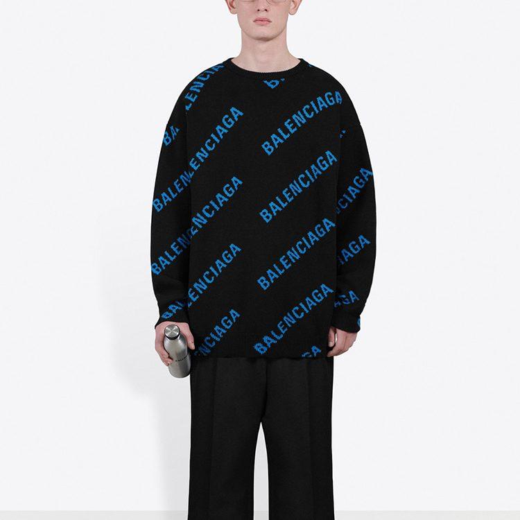 Balenciaga Pre Owned Monogram Crew Neck Sweater 625970T31781165