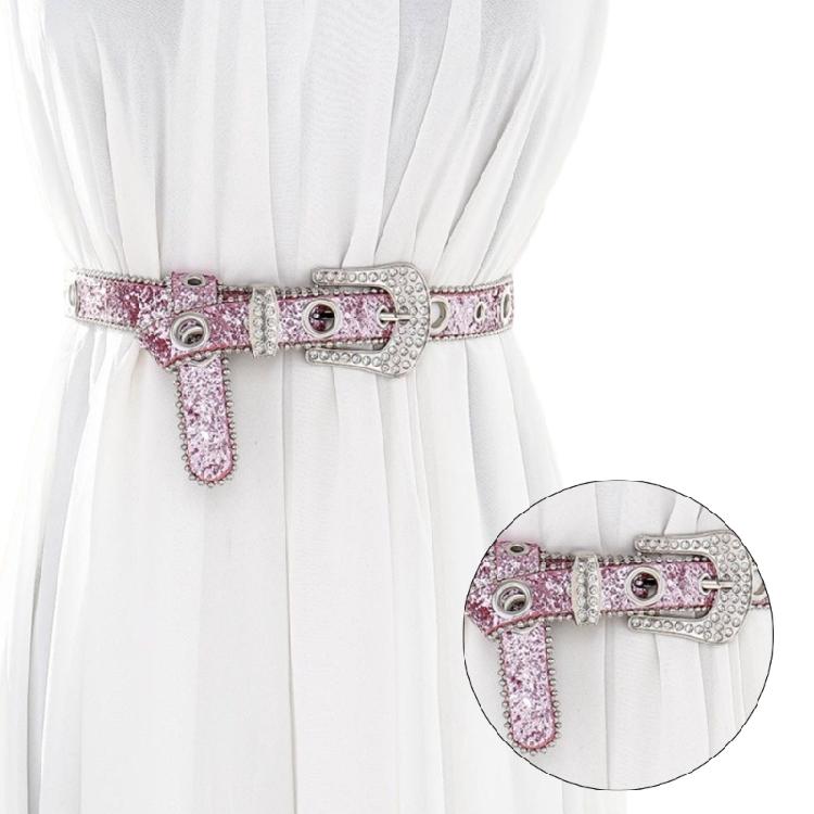 Fashion Adult Rhinestone Belt for Dress Sequins Waist Belt Locomotive Style Belt