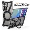 Kompatibilní s kovovým pouzdrem na telefon Samsung Z FOLD7, sestava rámu Z, 360° stojánek, magnetické přísavky, kryt pro chlazení holého telefonu