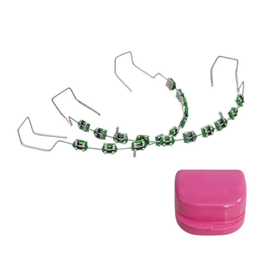 New Metal Wires Bracket Dental Fake Braces With/no Storage Box Colored Dental Decor Braces Dental Fashion Decoration Dental Tool