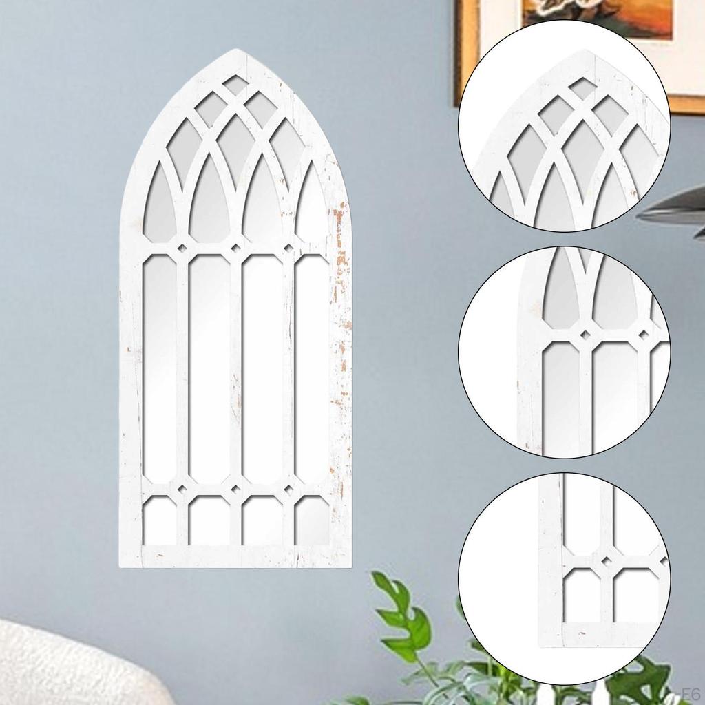 Specchio Ad Arco Decorativo Ingresso Toeletta Vetro della Finestra Arco Legno Acrilico Gotico