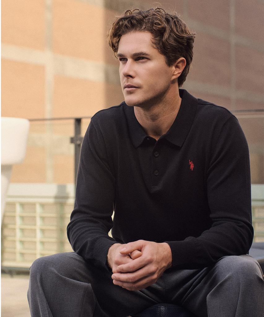 USPOLOASSN Classic Collared Knit_Black