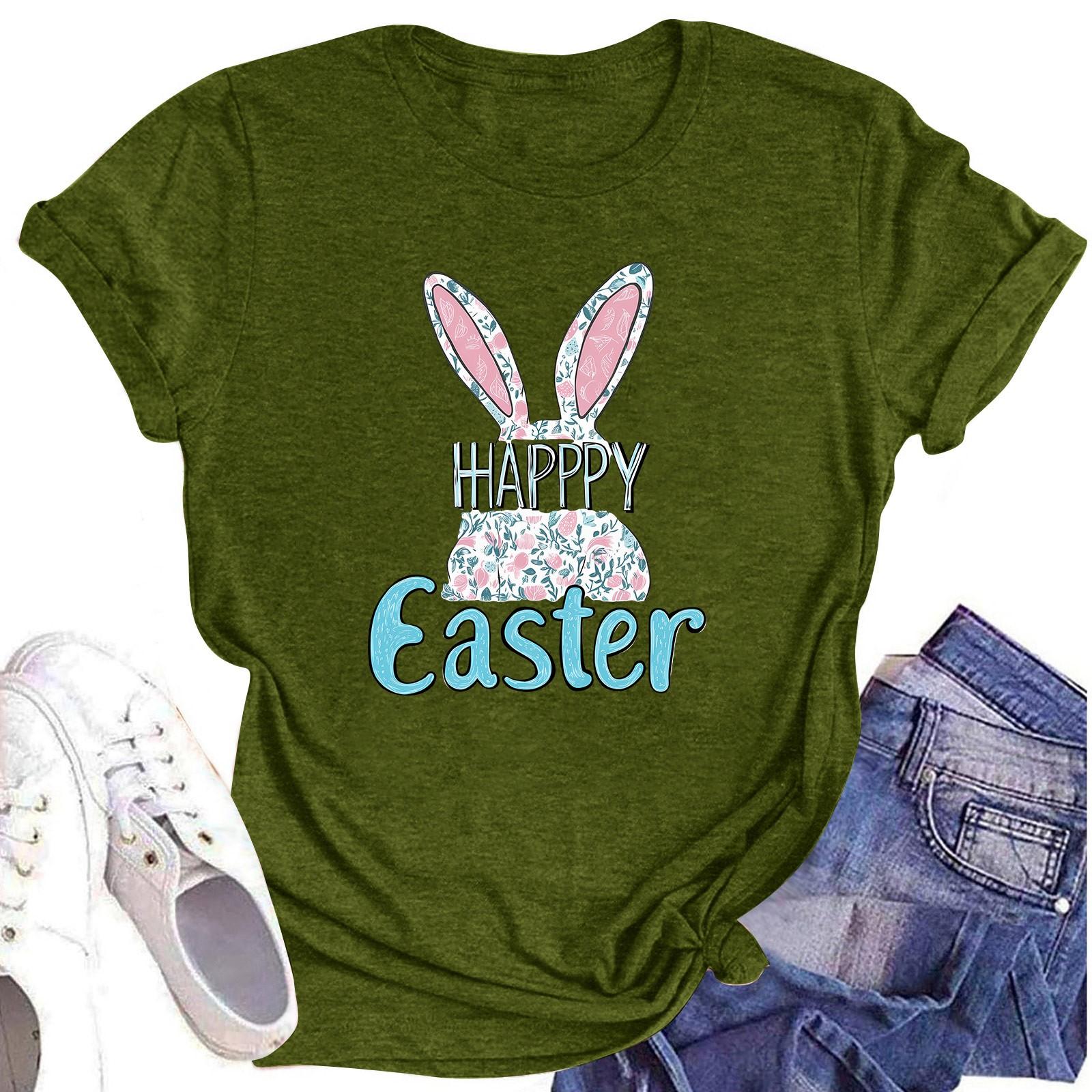 

Женский топ с круглым вырезом, повседневный принт, футболка с короткими рукавами L армия зеленый