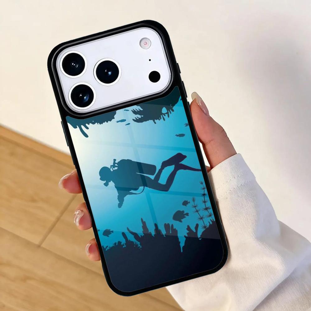 Scuba Diving Diver Phone Case For Apple iPhone 17 air 16 Pro Max 15 Pro Max 14 13 12 11 Mini Back Cover