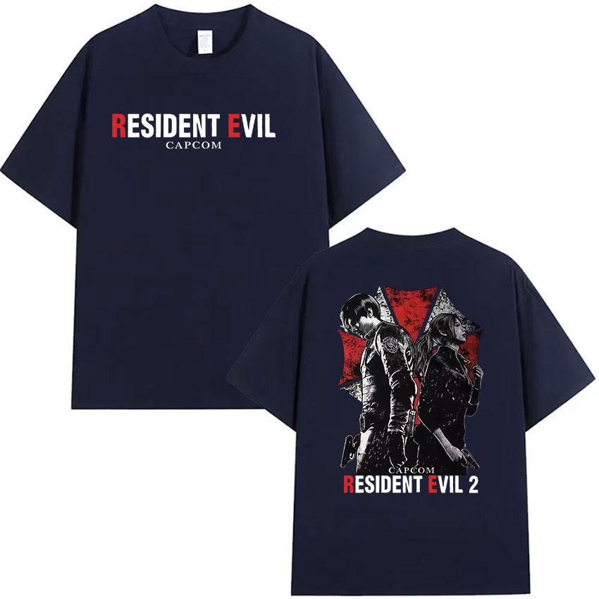 Hot Game Leon Kennedy Resident Evil Graphic T Shirt Mens Summer Gothic Short Sleeve Tshirts Man 100 Cotton Tshirt Streetwear