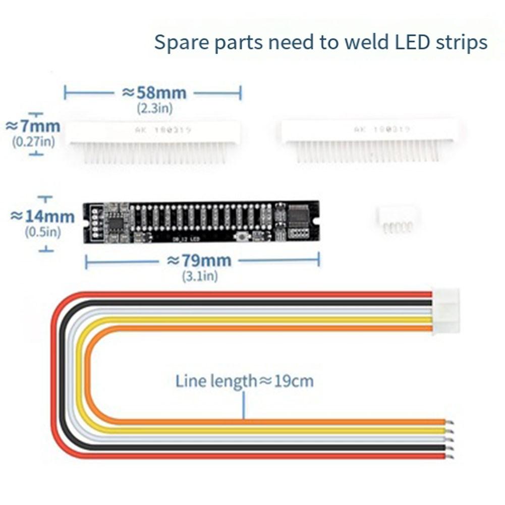 Dual 12bit Level Meter LED Music Level Indicator Mini VU Meter