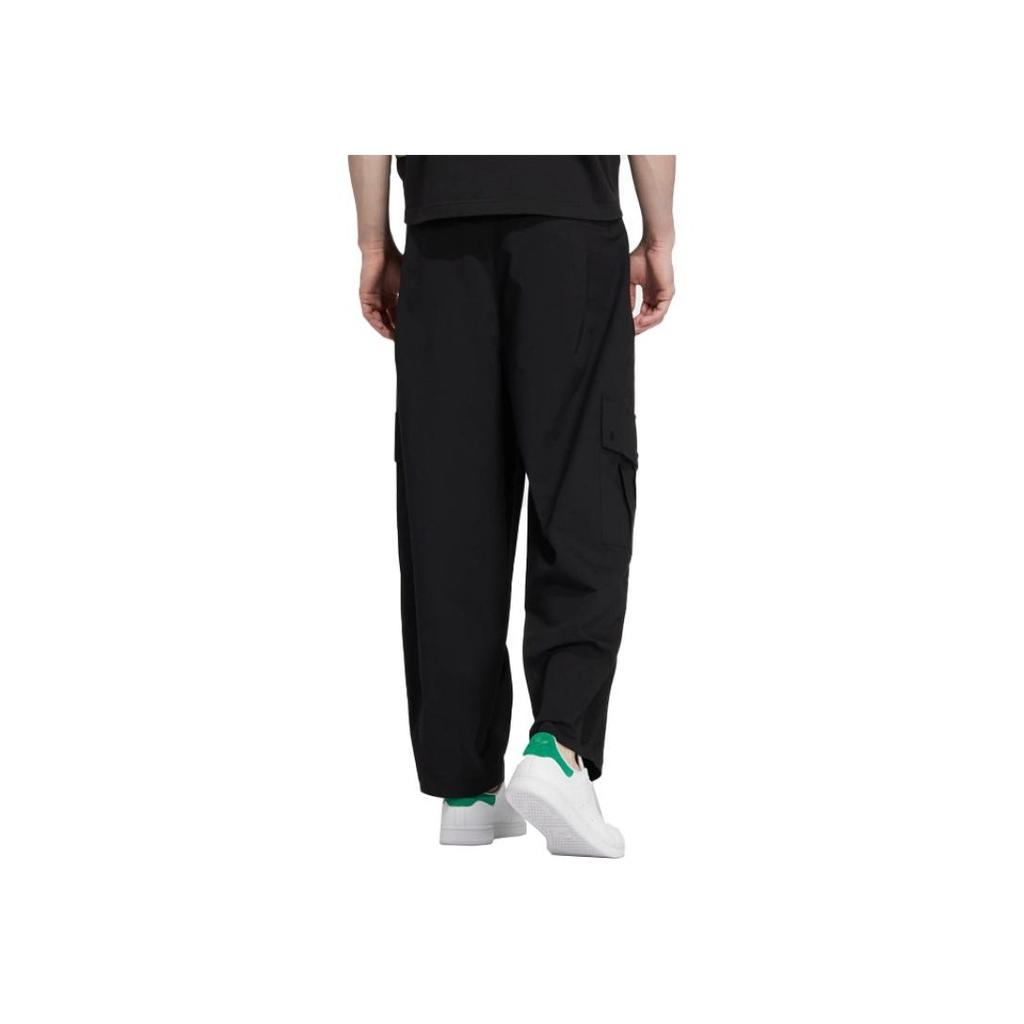 Adidas Originals Trefoil XL Loose Straight-Leg Sports Pants Unisex Bottoms Black HR3480