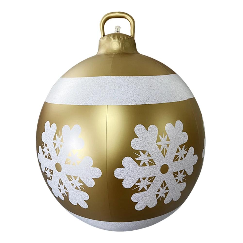 60CM Christmas Inflatable Ball Xmas Decorative Ball Inflated Toy Ball Giant Big Balls New Year Party Christmas Gift Home Decor
