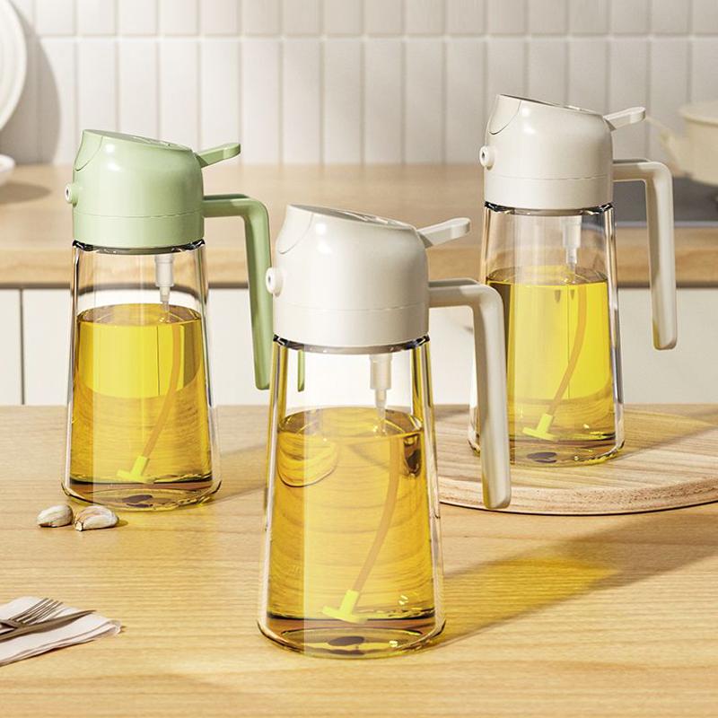 2 In 1 Oil Spray Bottle Multifunction Glass Oil Bottle For Cooking BBQ Oil Dispensers Olive Oil Sprayer Mister Kitchen Gadgets