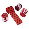 4 Rolls Wired Ribbons 5Yards/Roll Ladybird Ribbon Decorative Ribbon for Gift Wrapping Party Decorations Hair Bows