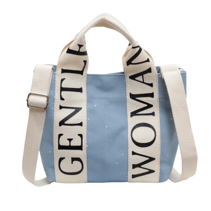 Borsa a Spalla Dolce in Tela alla Moda Versatile ad Alta Capacità Lettera Borsa da Lavoro Collisione Pratica Singola Borse a Tracolla