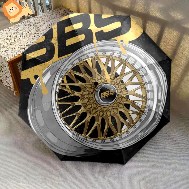 BBS Wheels: Precision Style Folding Umbrella 8 Paraphenoid Bones Suitable for All Seasons Sun Umbrella Outdoor Travel