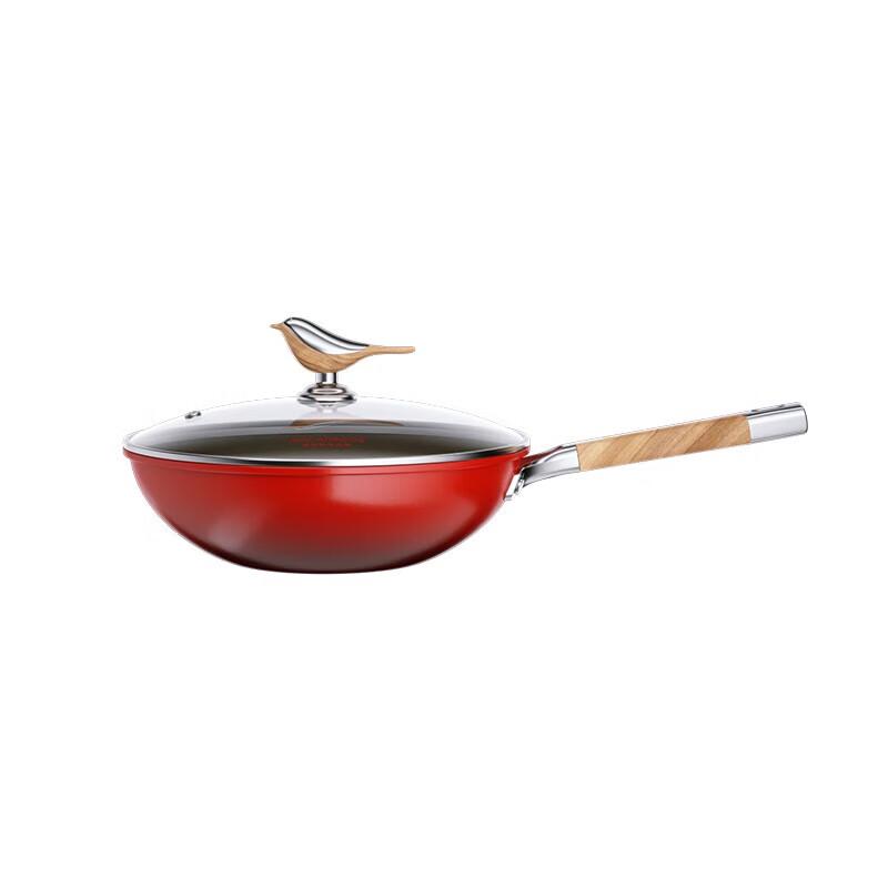 Maikaluo 32cm 304 Stainless Steel Non-Coated Wok