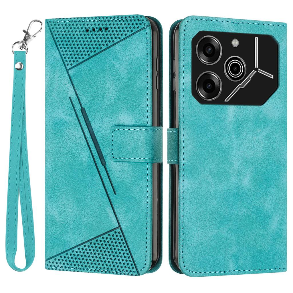 For TECNO Pova 6 Pro 5G LI9 Case Triangle Imprinted PU Leather Wallet Smartphone Cover