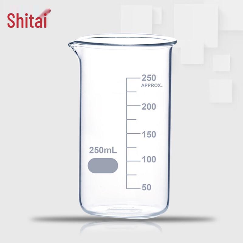 Shitai Tall Form Borosilicate Glass Beaker, 250ml