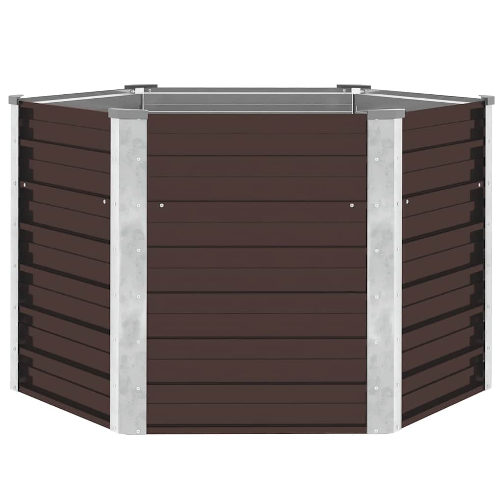 Garden Raised Bed Brown 129 X 129 X 77 Cm Galvanized Steel