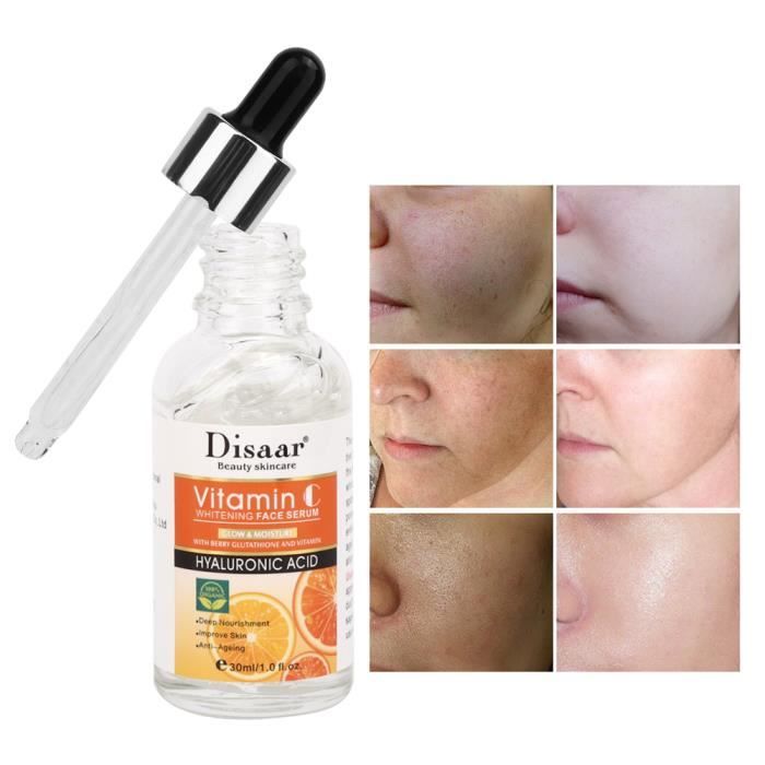 Sérum à la vitamine C - Disaar - 30ml - Rétrécissement des pores - Éclaircissant - Hydratant