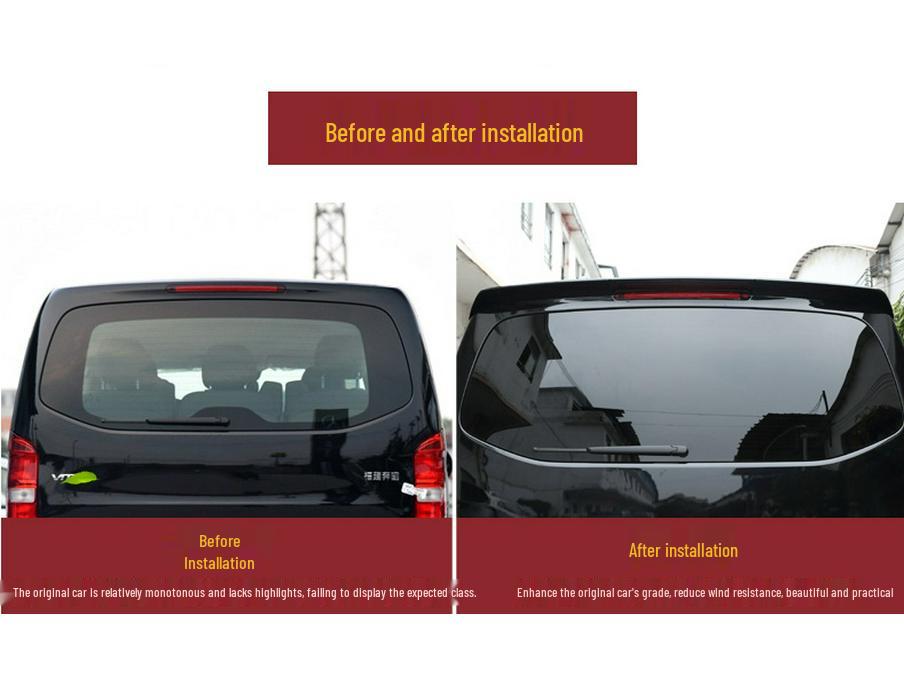 16-18 Viano V260L Rear Spoiler Wing: No-Punch Installation