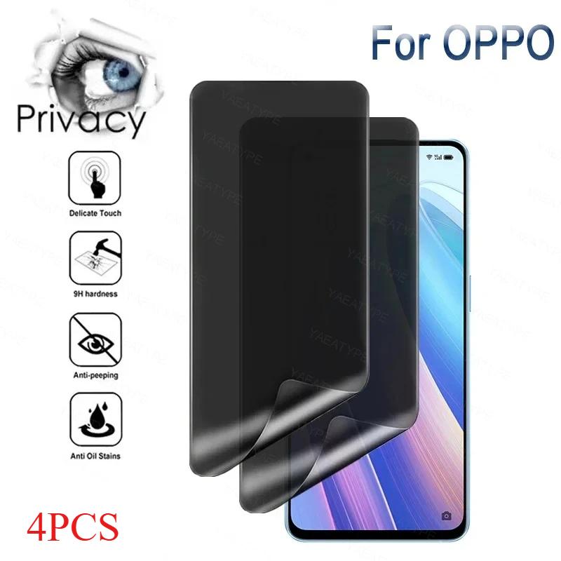 4 buc Folie hidrogel de confidențialitate, pentru oppo a94 a12 a15 a54 a31 a32 a33 a5 a9 2020 a53 protecție ecran fără deblocare prin amprentă