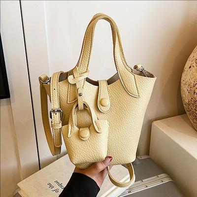Lychee Patroon Groentemand Tas Dames High-End Gevoel Grote Capaciteit Emmer Tas Niche Design Enkele Schouder Boodschappentas