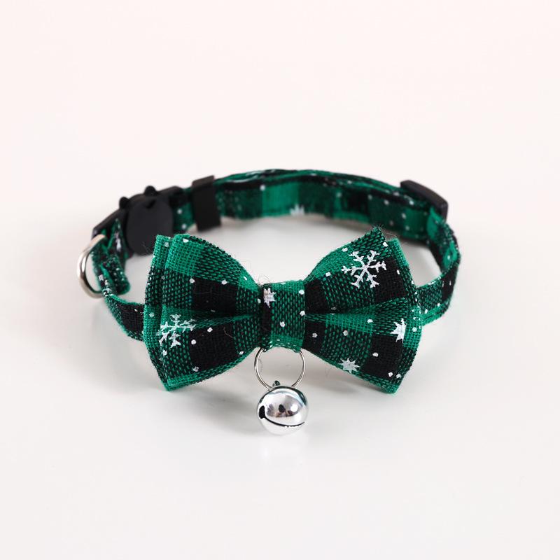 Adjustable Christmas Pet Collar with Bell and Bow for Small Dogs Cats Festive Party Costume Accessories 2026 New Year Gifts
