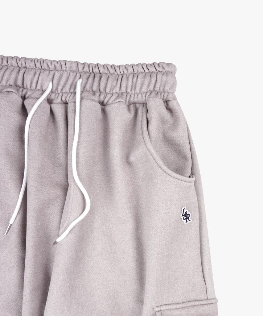LOSSYROW Lossy Pigment Patch Cargo Sweat Pants_Gray