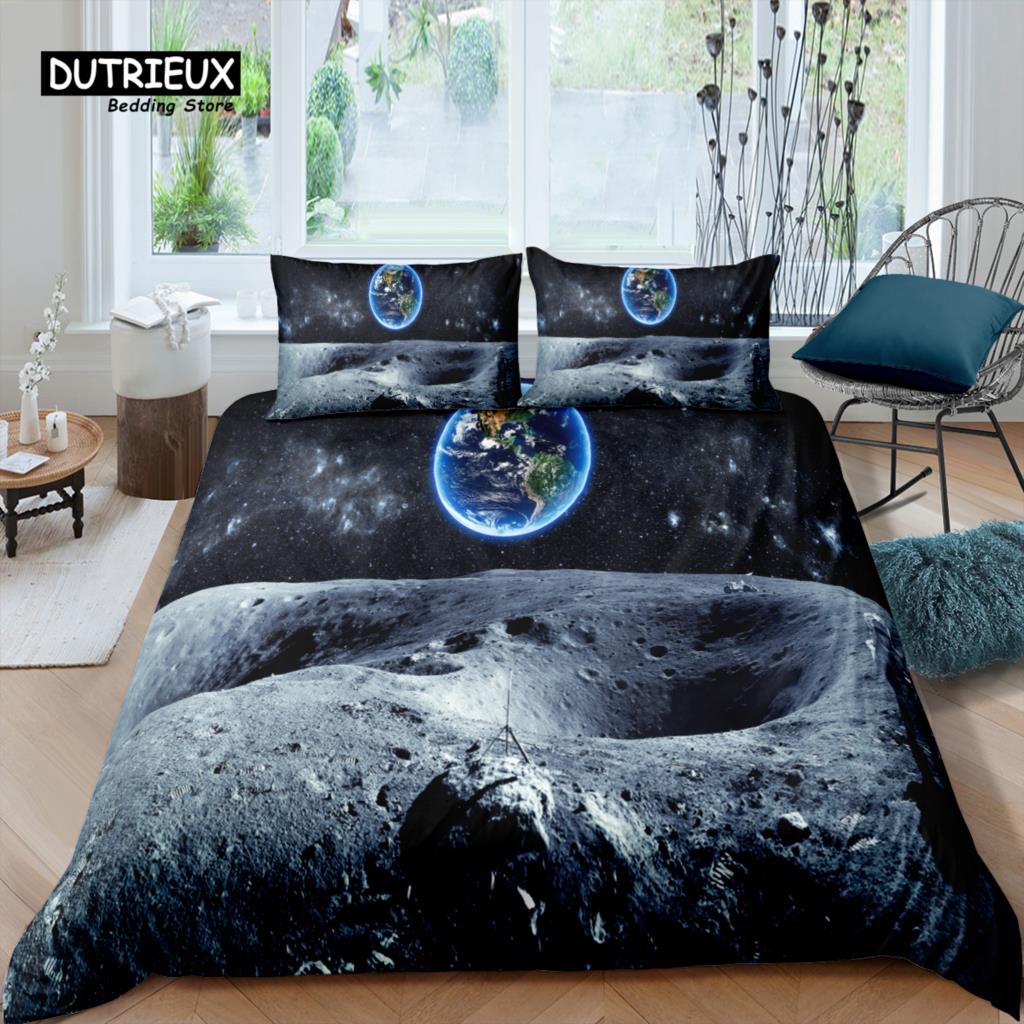 Home Living Luxury 3D Astronaut Bedding Set Duvet Cover Pillowcase Kids Bedding Set Queen and King EU/US/AU/UK Size