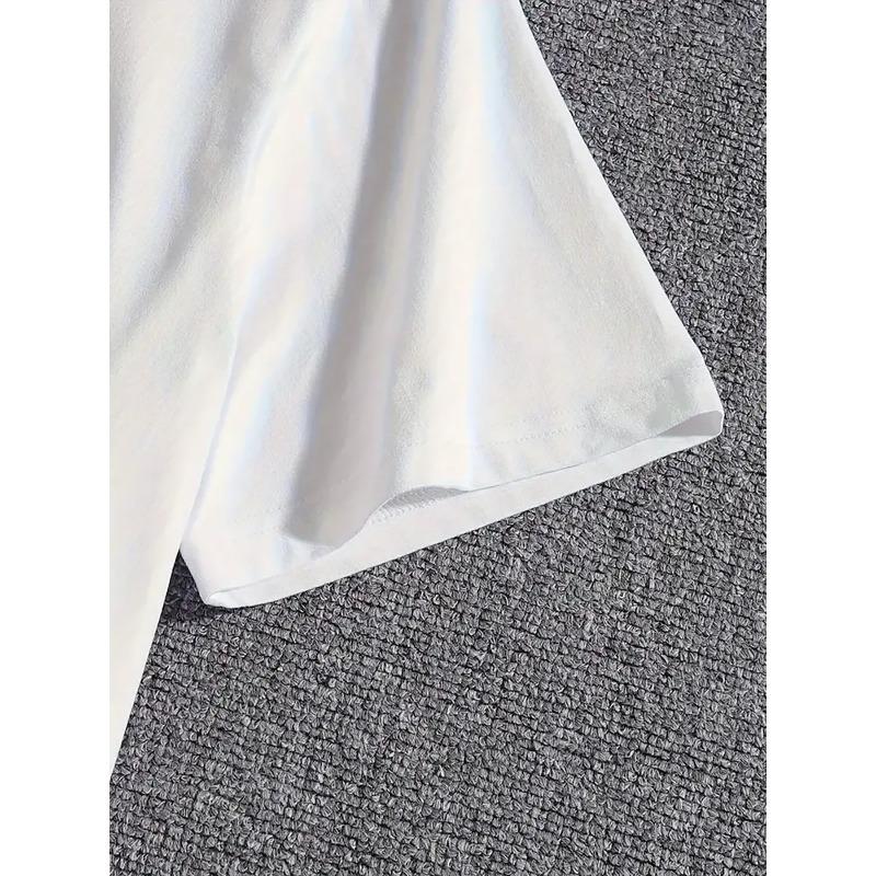 Men's Chef's Print T-Shirt - Chef's Hat & Utensils, Casual Round Neck Short Sleeve Tee , Summer Machine-Washable Apparel