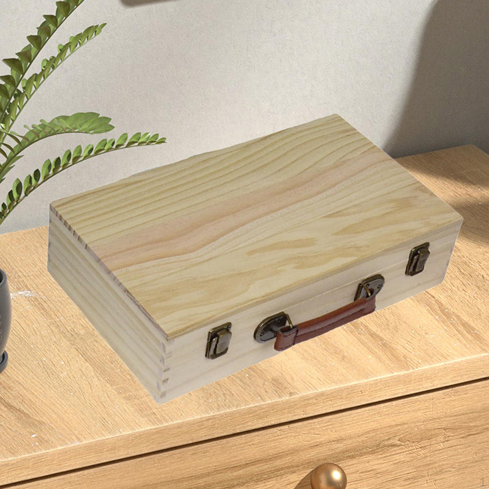 

Деревянный ящик для хранения ювелирных изделий, пустой сундук с сокровищами, декоративный многофункциональный сувенир из дерева Wood Grain