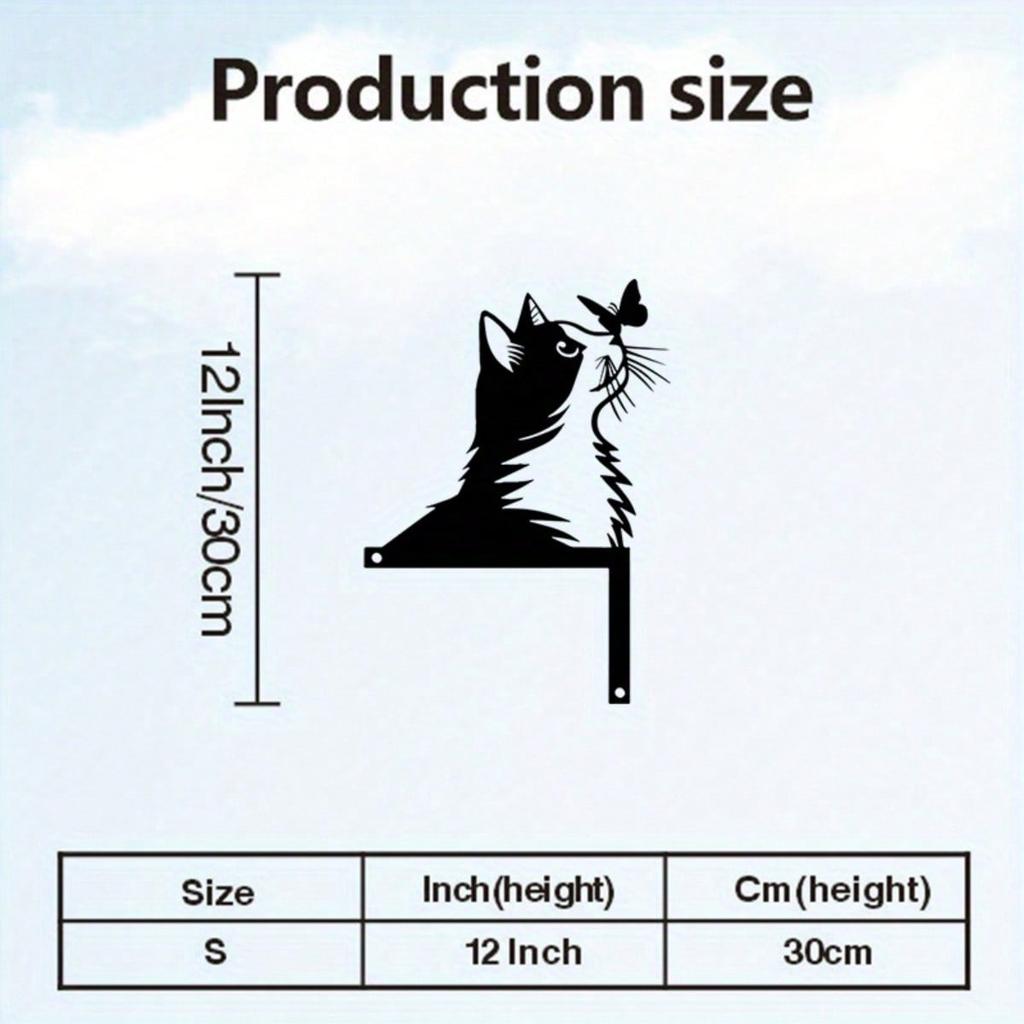 Metal Cat Door Sign Weatherproof Decor Home Outdoor Gift
