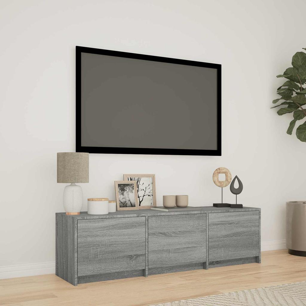TV Stand with LED Lighting Grey Sonoma 140 X 34 X 40 Cm
