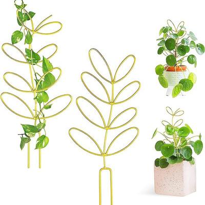 Metal Plant Trellis Leaf Shape Plant Support Frame Planter Insert Wire Trellis for Vine Climbing Plants Indoor Outdoor Potted Plants