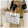 Large Capacity Korean Cartoon Cat Canvas Crossbody & Tote Bag