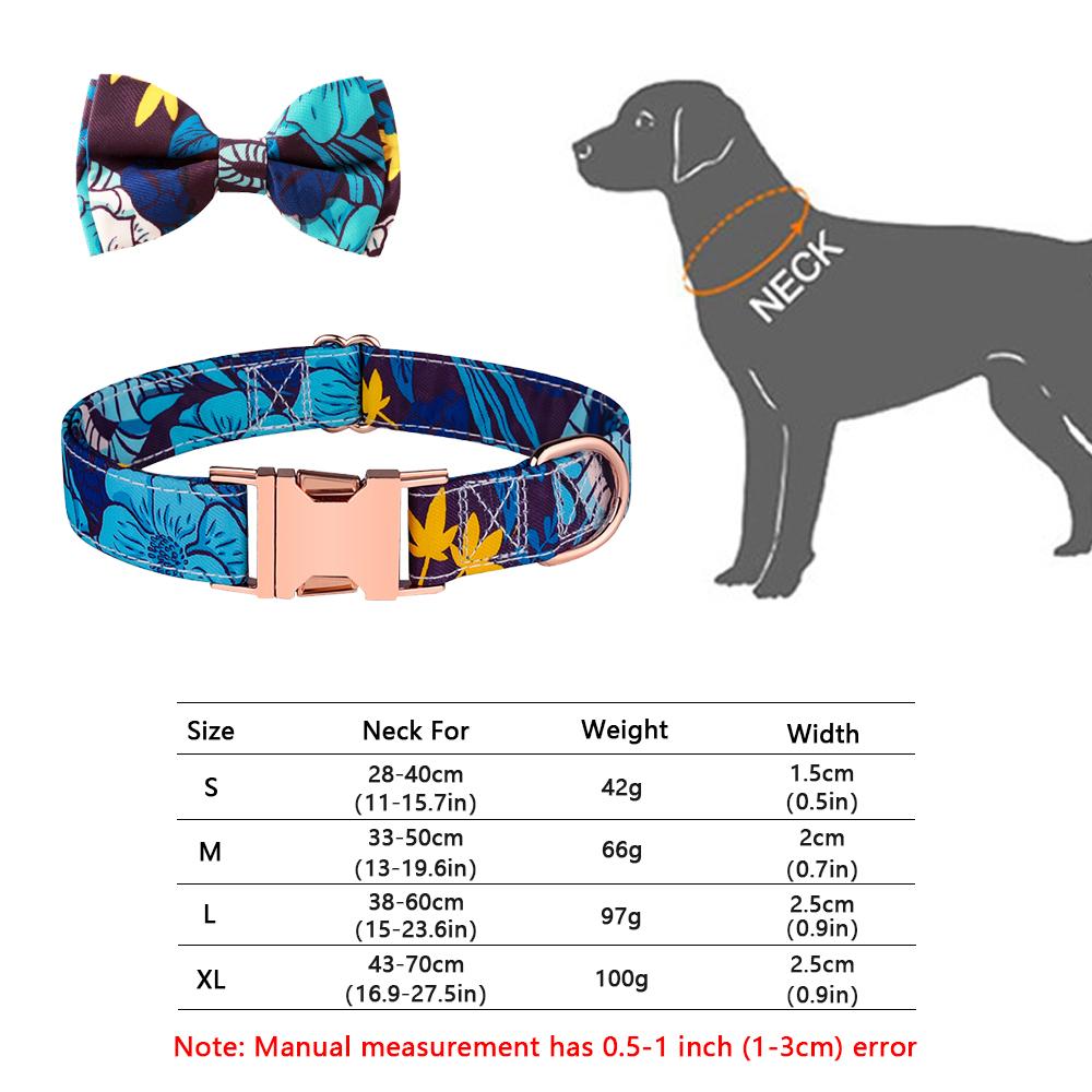 Classic Dog Collar with Bow Tie, Girl Boy Bowtie Quickly Release Buckle, Comfortable Soft Cute Collars for Puppy Small Medium Large Dogs