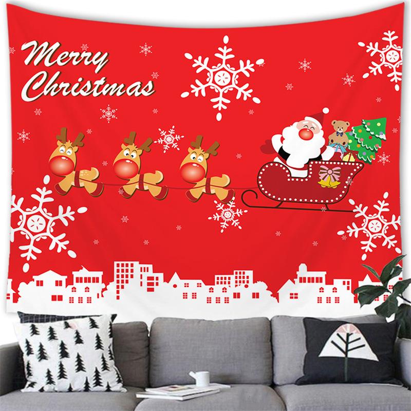 Merry Christmas Cartoon Snowman Cross-border Supply Tapestry Wall Hanging Blanket