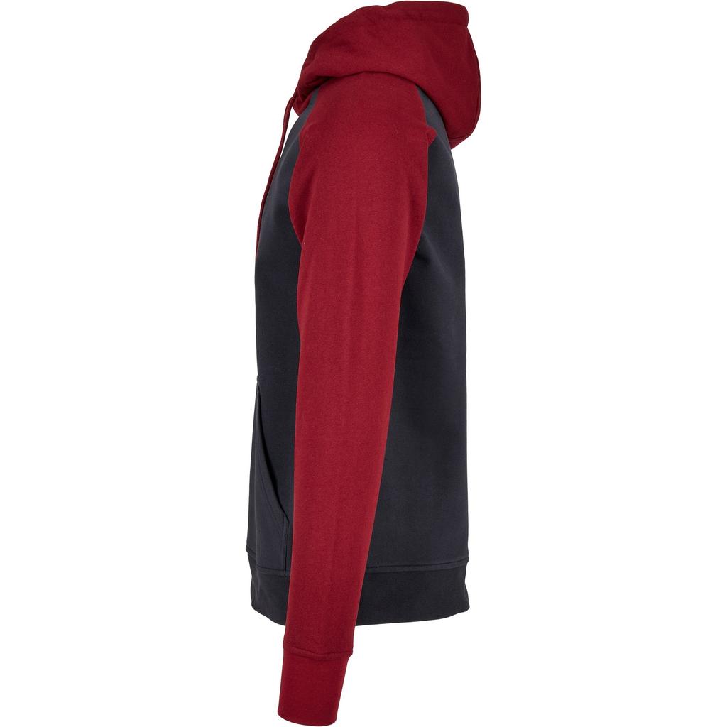 Build Your Brand Mens Contrast Raglan Hoodie