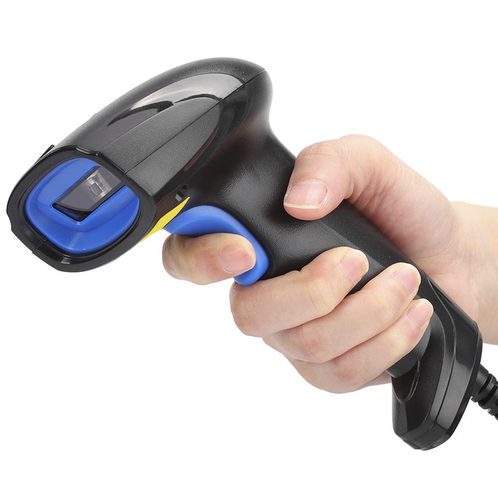 1D Code Scanner Barcode Reader Wired Ergonomic IP54 ABS Shell Wear Resistant Anti Fall(Wired