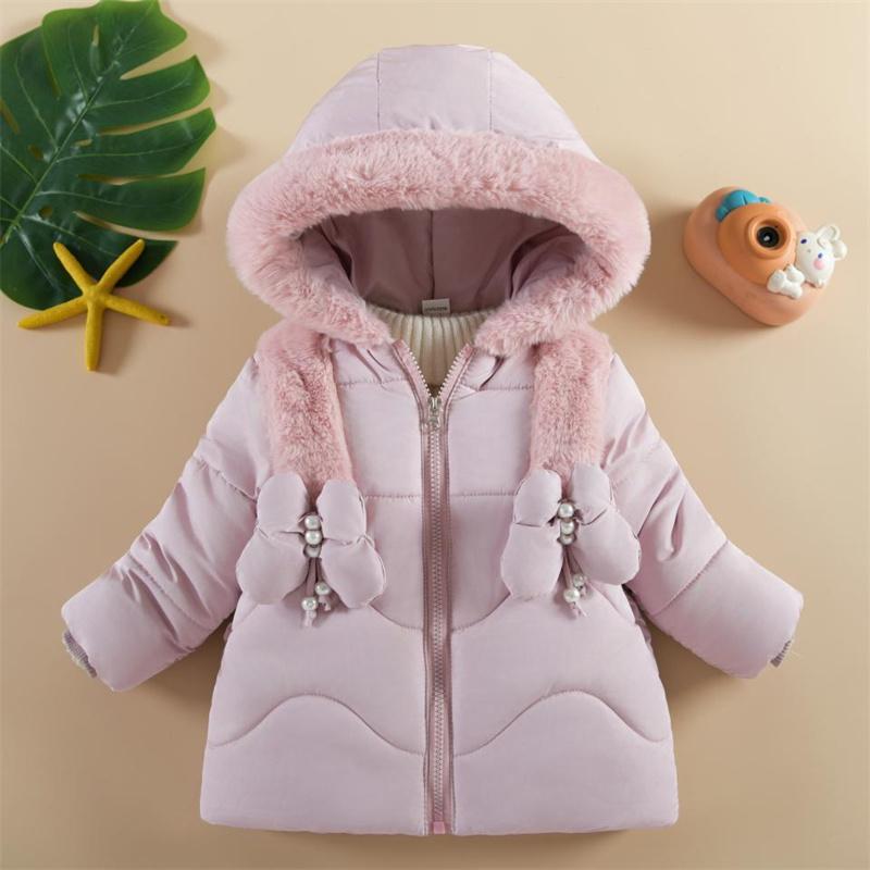 Girls Padded Down Coats Children Thickened Jackets Hooded Cotton Clothes Kids Casual Trend Parkas Winter Baby Snowsuit