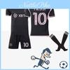 Messi 10 Miami Fußballtrikot Set Jugend Erwachsene Heim Auswärts Schwarz Rosa Polyester Enthält Oberteil Unterteil Socken