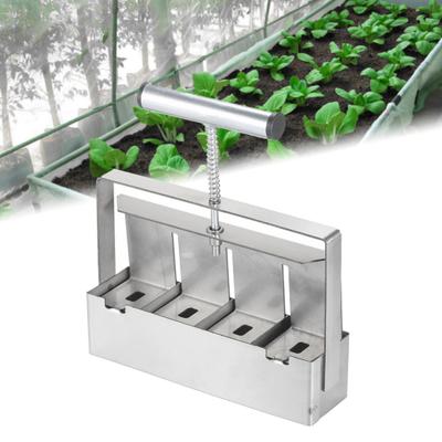 Yousheng Cell Soil Block Maker 4-Cell/8-Cell Aluminum Alloy Soil Block Mold Manual Soil Blocking Tool with Seeds Pins for Seeds Stater Tray Outdoor