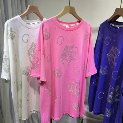 Top Feminino Plus Size Único com Strass de Ferro Manga Curta Novo