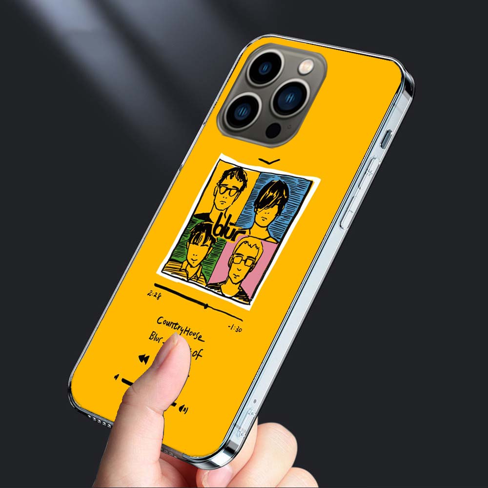 Blur Band Phone Case For Iphone 16E 15 Pro 14 Plus 17E 16 17 Pro Max Air 11 12 13 Mini Shockproof Capa Cute Cover TPU Clear
