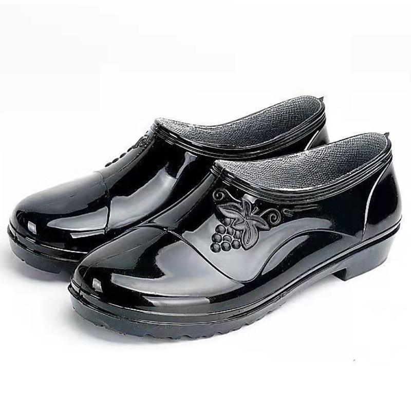 Low-top Spring and Autumn Jelly Waterproof Shoes Fashion Rain Shoes Women's Summer Kitchen Work Rubber Shoes Outer Wear Non-slip Shoes Adult