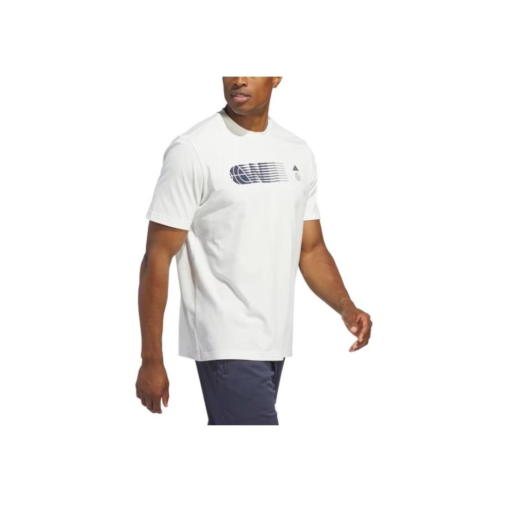 Adidas Worldwide Hoops City Graphic Tee Off White Men Streetwear IN6375