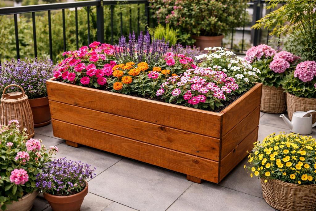 Wooden Garden Pot Teak 60X30X29 D26