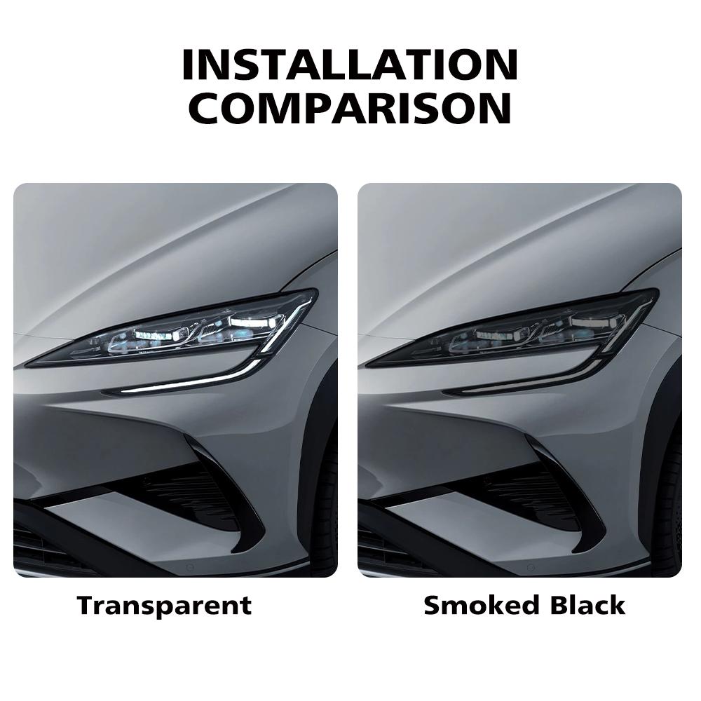 Smoke Black Car Headlight Protective Film for BYD Sealion 07 EV 2026-2026 TPU PPF Pre Cut Anti-Scratch Vinyl Wrapping Film
